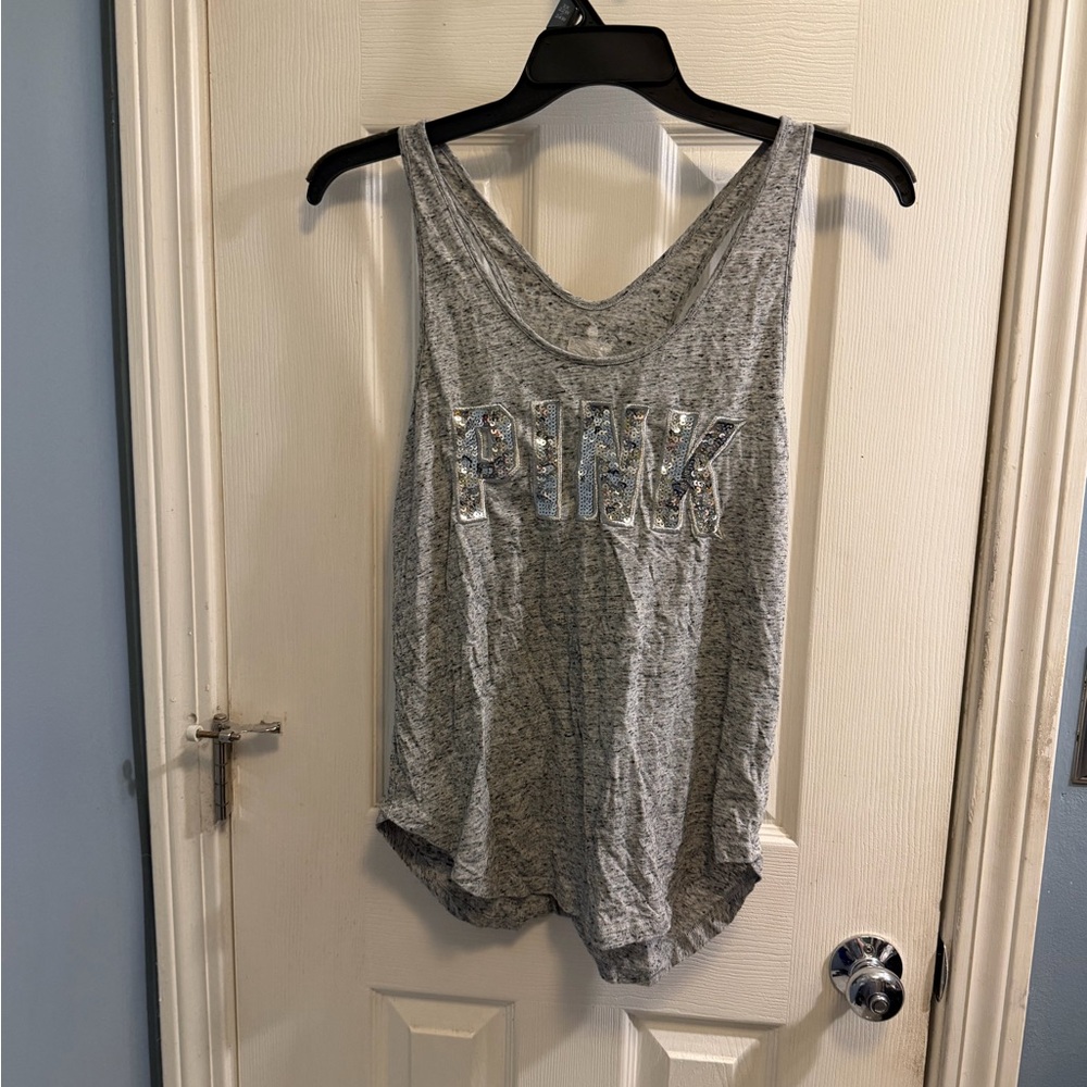 PINK Victoria's Secret Heathered Gray Tank Top
